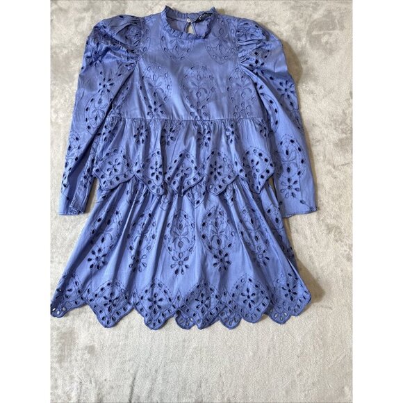 Women’s Zara Embroidered Eyelet Cut Out Dress Size Small - Picture 5 of 15